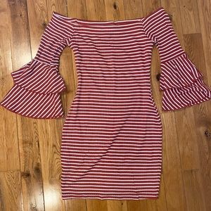 Charlotte Russe Orange and white stripped dress